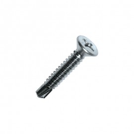 bright zinc-plated steel, self-drilling screw, 120° countersunk head