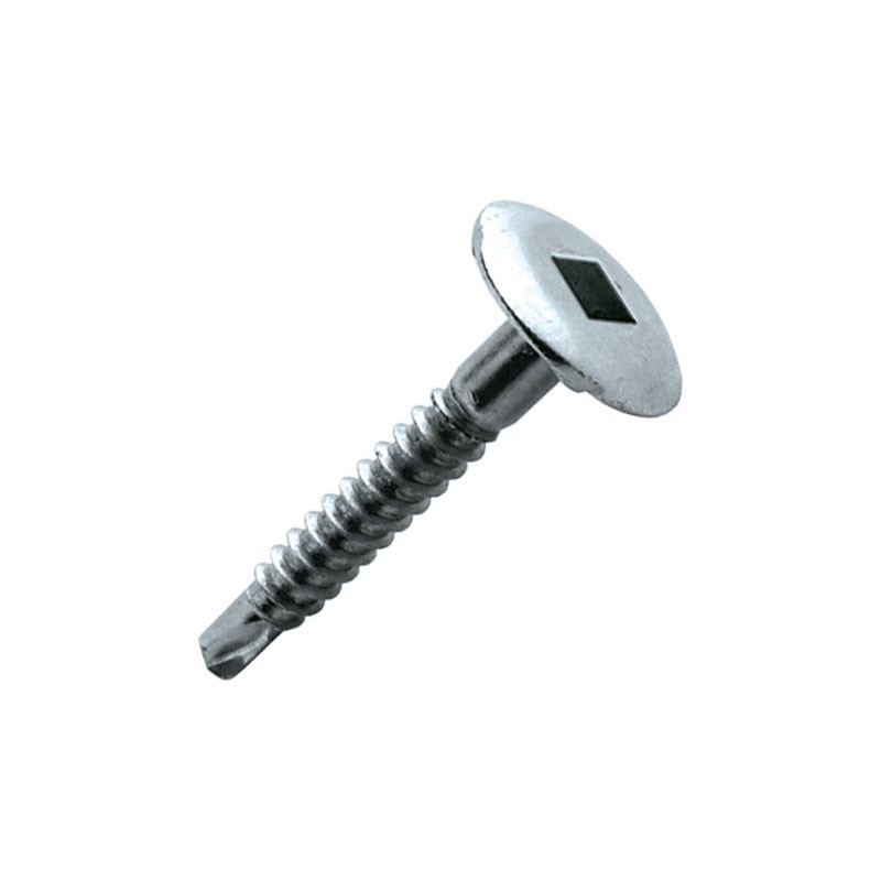 screw, wide round head, bright zinc-plated steel