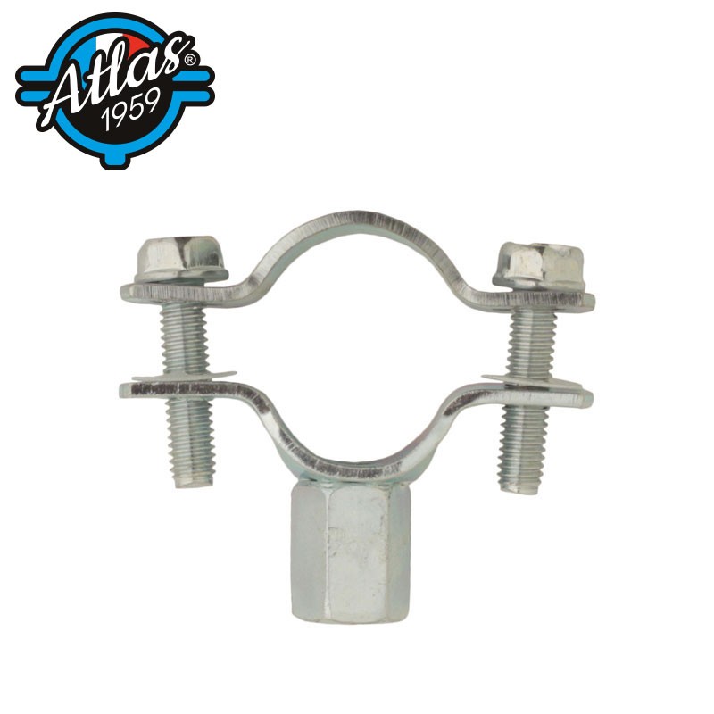 classic double-flanged zinc-plated steel pipe clip