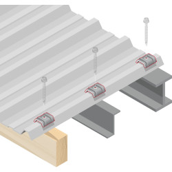 Vis bac acier - sommet de nervure - support métal ZED - TH