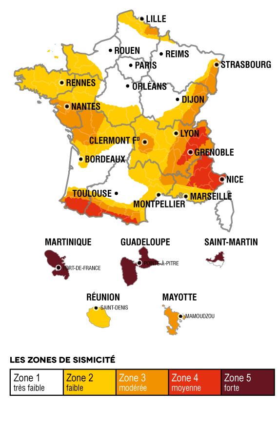 carte zonage sismique
